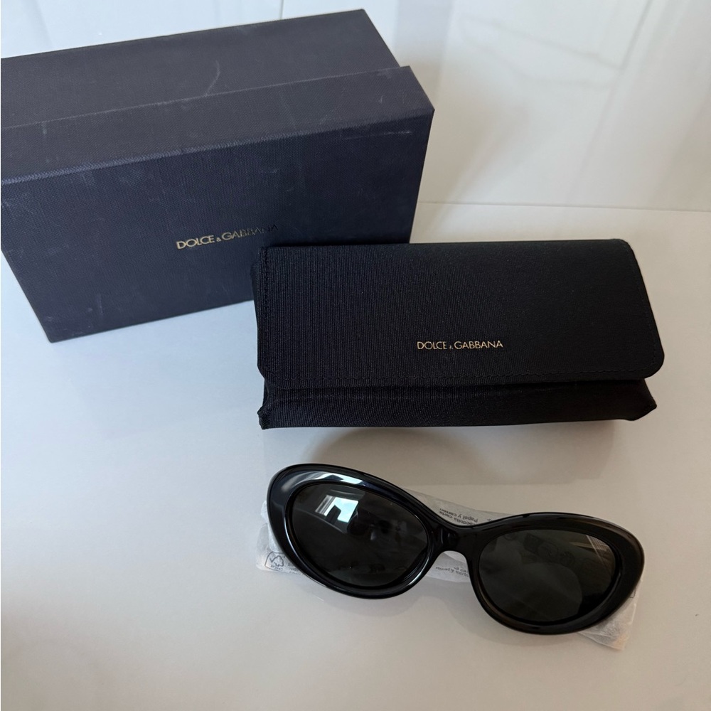 Dolce & Gabbana DG4519 Women's Black Oval Sunglasses with Case